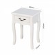 White Living Room Floor-standing Storage Table with a Drawer, 4 Curved Legs