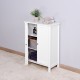 Bathroom Floor Storage Cabinet with Double Door Adjustable Shelf, White