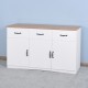 White Buffet Cabinet with Storage, Kitchen Sideboard with 3 Doors and 3 Drawers, Coffee Bar Cabinet, Storage Cabinet Console Table for Living Room