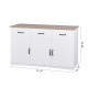 White Buffet Cabinet with Storage, Kitchen Sideboard with 3 Doors and 3 Drawers, Coffee Bar Cabinet, Storage Cabinet Console Table for Living Room