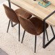 A set of 4 modern medieval style restaurant cushioned side chairs, equipped with soft cushions and black metal legs, suitable for kitchens, lounges, and farmhouses