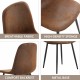 A set of 4 modern medieval style restaurant cushioned side chairs, equipped with soft cushions and black metal legs, suitable for kitchens, lounges, and farmhouses