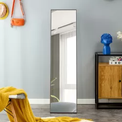 3rd generation gray solid wood frame full length mirror, dressing mirror, bedroom porch, decorative mirror, clothing store, floor mounted large mirror, wall mounted. 58  3rd generation gray solid wood frame full length mirror, dressing mirror, bedroom porch, decorative mirror, clothing store, floor mounted large mirror, wall mounted. 58