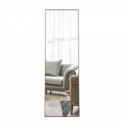 Brown Solid Wood Frame Full-length Mirror, Dressing Mirror, Bedroom Home Porch, Decorative Mirror, Clothing Store, Floor Mounted Large Mirror, Wall Mounted.60 Brown Solid Wood Frame Full-length Mirror, Dressing Mirror, Bedroom Home Porch, Decorative Mirror, Clothing Store, Floor Mounted Large Mirror, Wall Mounted.60