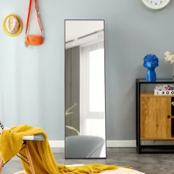 3rd generation gray solid wood frame full-length mirror, dressing mirror, bedroom porch, decorative mirror, clothing store, floor standing large mirror, wall mounted.60 3rd generation gray solid wood frame full-length mirror, dressing mirror, bedroom porch, decorative mirror, clothing store, floor standing large mirror, wall mounted.60