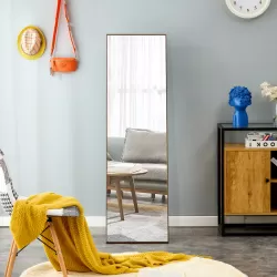 Brown Solid Wood Frame Full-length Mirror, Dressing Mirror, Bedroom Home Porch, Decorative Mirror, Clothing Store, Floor Mounted Large Mirror, Wall Mounted.60 Brown Solid Wood Frame Full-length Mirror, Dressing Mirror, Bedroom Home Porch, Decorative Mirror, Clothing Store, Floor Mounted Large Mirror, Wall Mounted.60