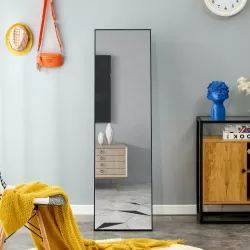 3rd generation black solid wood frame full length mirror, dressing mirror, bedroom porch, decorative mirror, clothing store, floor mounted large mirror, wall mounted. 60  3rd generation black solid wood frame full length mirror, dressing mirror, bedroom porch, decorative mirror, clothing store, floor mounted large mirror, wall mounted. 60