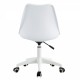 Modern Home Office Desk Chairs, Adjustable 360 °Swivel  Chair Engineering  Plastic Armless Swivel Computer  Chair With Wheels for Living Room, Bed Room Office Hotel Dining Room and White.