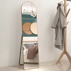 Aluminium alloy Metal Frame Arched Wall Mirror ,Bathroom Vanity Mirror, Bedroom Home Porch, Decorative Mirror, Clothing Store, Floor Mounted Large Mirror, Wall Mounted.Golden 57.5 Aluminium alloy Metal Frame Arched Wall Mirror ,Bathroom Vanity Mirror, Bedroom Home Porch, Decorative Mirror, Clothing Store, Floor Mounted Large Mirror, Wall Mounted.Golden 57.5