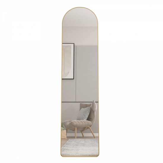 Aluminium alloy Metal Frame Arched Wall Mirror ,Bathroom Vanity Mirror, Bedroom Home Porch, Decorative Mirror, Clothing Store, Floor Mounted Large Mirror, Wall Mounted.Golden 57.5