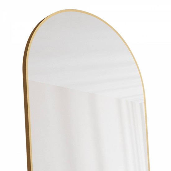 The 1st generation of floor mounted full length mirrors. Aluminum alloy metal frame arched wall mirror, bathroom makeup mirror, bedroom porch, wall mounted. Gold 60 