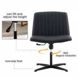 Black High Grade Pu Material. Home Computer Chair Office Chair Adjustable 360 ° Swivel Cushion Chair With Black Foot Swivel Chair Makeup Chair Study Desk Chair. No WheelsW115167391 Black High Grade Pu Material. Home Computer Chair Office Chair Adjustable 360 ° Swivel Cushion Chair With Black Foot Swivel Chair Makeup Chair Study Desk Chair. No WheelsW115167391