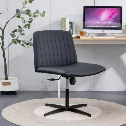 Black High Grade Pu Material. Home Computer Chair Office Chair Adjustable 360 ° Swivel Cushion Chair With Black Foot Swivel Chair Makeup Chair Study Desk Chair. No WheelsW115167391 Black High Grade Pu Material. Home Computer Chair Office Chair Adjustable 360 ° Swivel Cushion Chair With Black Foot Swivel Chair Makeup Chair Study Desk Chair. No WheelsW115167391