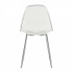 Modern minimalist transparent dining chair, plastic chair, armless crystal chair, Nordic creative makeup stool, negotiation chair, silver plated metal leg 6-piece set, TW-1200