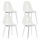 Modern minimalist transparent dining chair, plastic chair, armless crystal chair, Nordic creative makeup stool, negotiation chair, silver plated metal leg 6-piece set, TW-1200