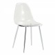 Modern minimalist transparent dining chair, plastic chair, armless crystal chair, Nordic creative makeup stool, negotiation chair, silver plated metal leg 6-piece set, TW-1200