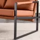 Modern Two-Seater Sofa Chair with 2 Pillows - PU Leather, High-Density Foam, Black Coated Metal Frame.Brown SF-D008 Modern Two-Seater Sofa Chair with 2 Pillows - PU Leather, High-Density Foam, Black Coated Metal Frame.Brown SF-D008