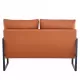 Modern Two-Seater Sofa Chair with 2 Pillows - PU Leather, High-Density Foam, Black Coated Metal Frame.Brown SF-D008 Modern Two-Seater Sofa Chair with 2 Pillows - PU Leather, High-Density Foam, Black Coated Metal Frame.Brown SF-D008