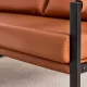 Modern Two-Seater Sofa Chair with 2 Pillows - PU Leather, High-Density Foam, Black Coated Metal Frame.Brown SF-D008 Modern Two-Seater Sofa Chair with 2 Pillows - PU Leather, High-Density Foam, Black Coated Metal Frame.Brown SF-D008