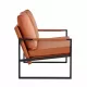 Modern Two-Seater Sofa Chair with 2 Pillows - PU Leather, High-Density Foam, Black Coated Metal Frame.Brown SF-D008 Modern Two-Seater Sofa Chair with 2 Pillows - PU Leather, High-Density Foam, Black Coated Metal Frame.Brown SF-D008
