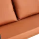 Modern Two-Seater Sofa Chair with 2 Pillows - PU Leather, High-Density Foam, Black Coated Metal Frame.Brown SF-D008 Modern Two-Seater Sofa Chair with 2 Pillows - PU Leather, High-Density Foam, Black Coated Metal Frame.Brown SF-D008