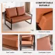 Modern Two-Seater Sofa Chair with 2 Pillows - PU Leather, High-Density Foam, Black Coated Metal Frame.Brown SF-D008 Modern Two-Seater Sofa Chair with 2 Pillows - PU Leather, High-Density Foam, Black Coated Metal Frame.Brown SF-D008
