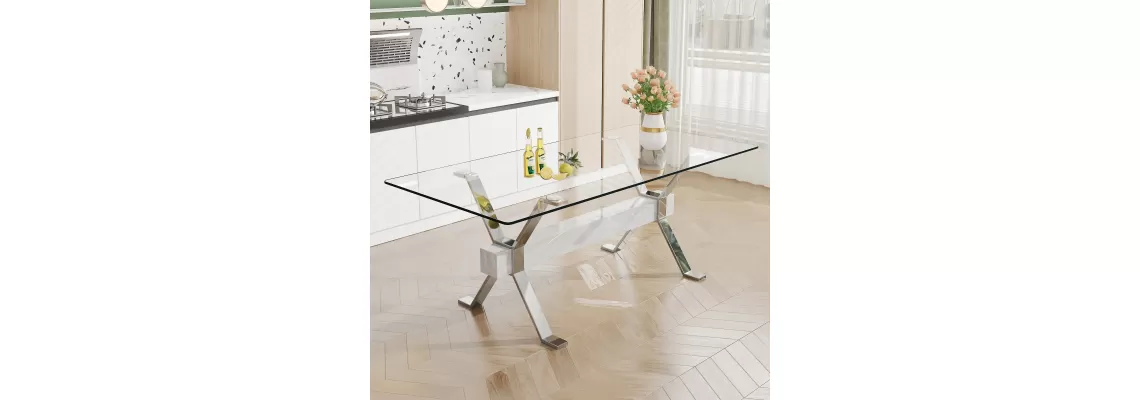 Modern Glass Dining Table: Stylish and Functional for Home and Office Modern Glass Dining Table: Stylish and Functional for Home and Office