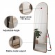 The 3rd generation aluminum alloy metal frame arched floor mounted wall mirror, upgraded in quality, bathroom makeup mirror, bedroom entrance, clothing store, gold 65 