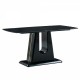 A modern, minimalist, and luxurious table. A black imitation marble tabletop with MDF U-shaped legs. Dining table, computer table. For restaurants and living rooms 63