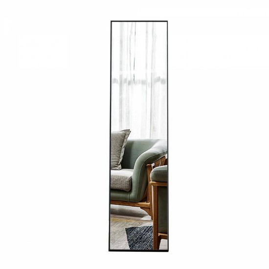 3rd generation black solid wood frame full length mirror, dressing mirror, bedroom porch, decorative mirror, clothing store, floor to ceiling mirror, wall mounted. 58 inches * 15 inches