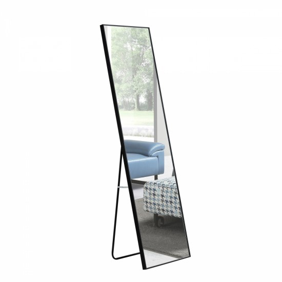 3rd generation black solid wood frame full length mirror, dressing mirror, bedroom porch, decorative mirror, clothing store, floor to ceiling mirror, wall mounted. 58 inches * 15 inches