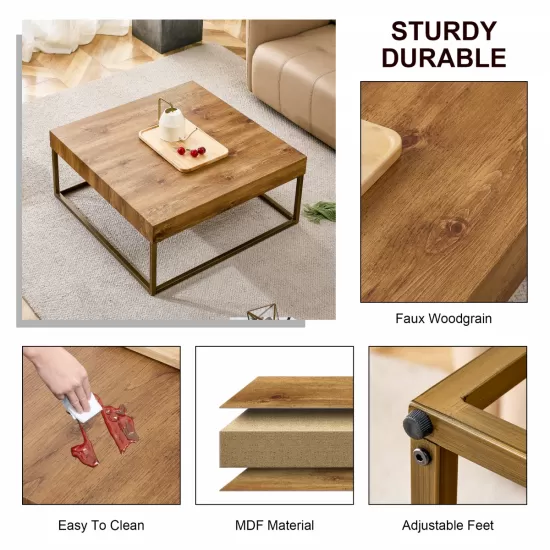 Modern rectangular coffee table, dining table. MDF desktop with metal legs. Suitable for restaurants and living rooms. The size :31.5 Modern rectangular coffee table, dining table. MDF desktop with metal legs. Suitable for restaurants and living rooms. The size :31.5