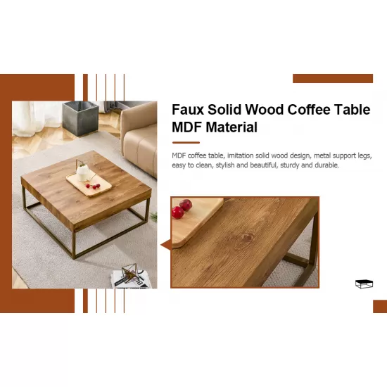 Modern rectangular coffee table, dining table. MDF desktop with metal legs. Suitable for restaurants and living rooms. The size :31.5 Modern rectangular coffee table, dining table. MDF desktop with metal legs. Suitable for restaurants and living rooms. The size :31.5