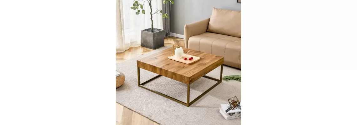 Modern Rectangular Coffee and Dining Table with MDF Desktop and Metal Legs for $124.66 Modern Rectangular Coffee and Dining Table with MDF Desktop and Metal Legs for $124.66