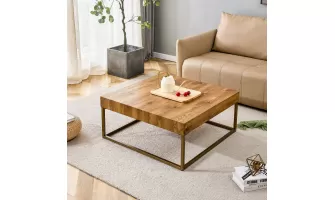 Modern Rectangular Coffee and Dining Table with MDF Desktop and Metal Legs for $124.66