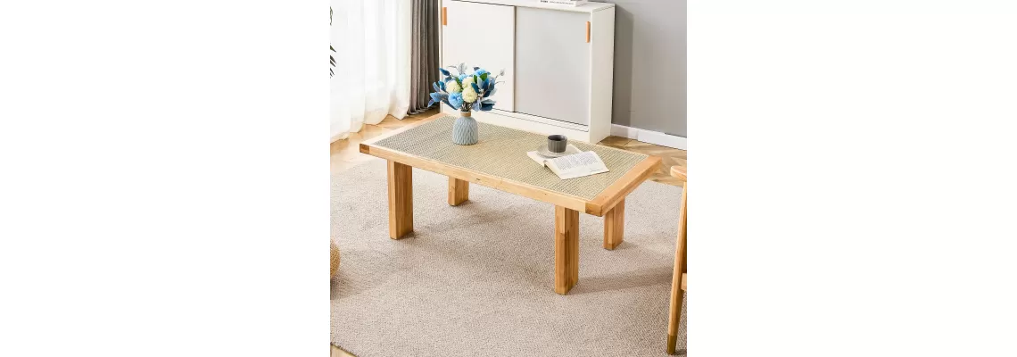 Modern and Minimalist Rattan Side Table: Perfect for Small Spaces Modern and Minimalist Rattan Side Table: Perfect for Small Spaces