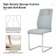 Equipped with faux leather cushioned seats - living room chairs with metal legs, suitable for kitchen, living room, bedroom, and dining room side chairs, set of 4 (light gray+PU Leather)C-001