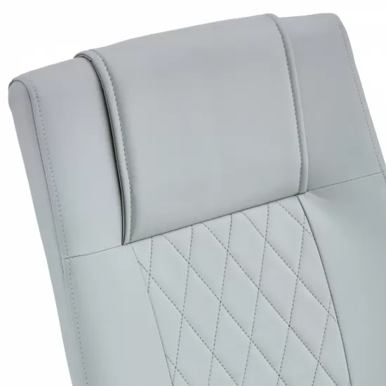 Equipped with faux leather cushioned seats - living room chairs with metal legs, suitable for kitchen, living room, bedroom, and dining room side chairs, set of 4 (light gray+PU Leather)C-001 Equipped with faux leather cushioned seats - living room chairs with metal legs, suitable for kitchen, living room, bedroom, and dining room side chairs, set of 4 (light gray+PU Leather)C-001