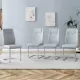 Equipped with faux leather cushioned seats - living room chairs with metal legs, suitable for kitchen, living room, bedroom, and dining room side chairs, set of 4 (light gray+PU Leather)C-001 Equipped with faux leather cushioned seats - living room chairs with metal legs, suitable for kitchen, living room, bedroom, and dining room side chairs, set of 4 (light gray+PU Leather)C-001