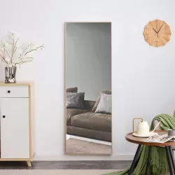 3rd generation, solid wood frame full length mirror in light oak color, large floor mirror, dressing mirror, decorative mirror, suitable for bedrooms, living rooms, clothing stores 65 3rd generation, solid wood frame full length mirror in light oak color, large floor mirror, dressing mirror, decorative mirror, suitable for bedrooms, living rooms, clothing stores 65