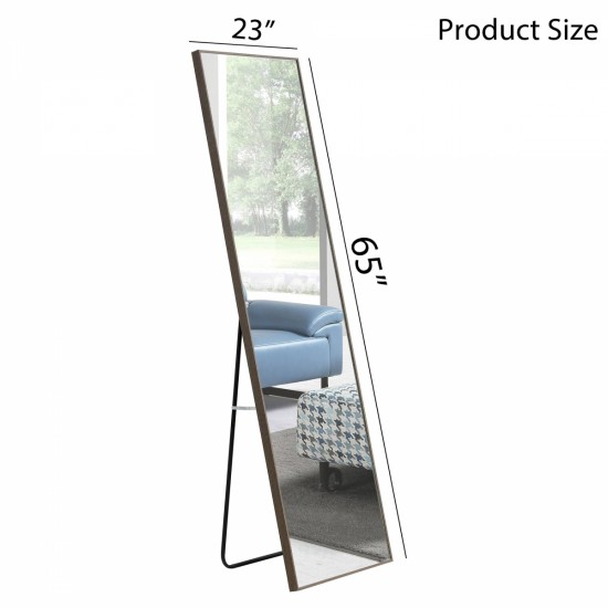 3rd generation  Grey Solid Wood Frame Full-length Mirror, Dressing Mirror, Bedroom Home Porch, Decorative Mirror, Clothing Store, Floor Mounted Large Mirror, Wall Mounted.65