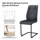 Artificial leather cushioned seats, dining chairs. Dining Room - Living Room Chair. Soft padded chair with metal legs, suitable for kitchen, living room, bedroom, dining room, set of 4 (black+PU )