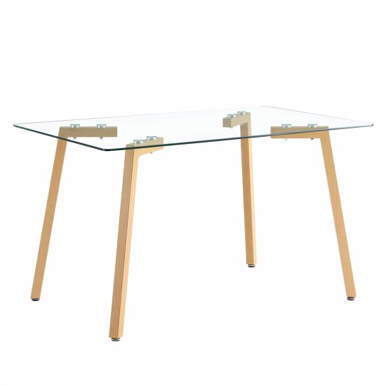 Glass dining table modern minimalist rectangle, 4-6, 0.31 