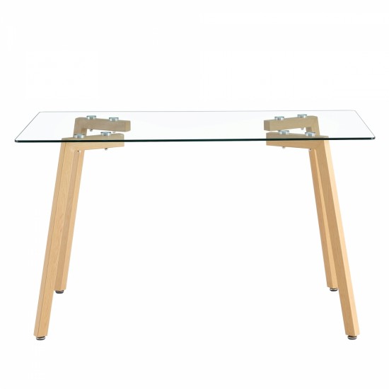 Glass dining table modern minimalist rectangle, 4-6, 0.31 