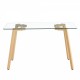 Glass dining table modern minimalist rectangle, 4-6, 0.31 