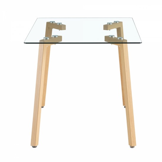 Glass dining table modern minimalist rectangle, 4-6, 0.31 