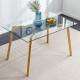 Glass dining table modern minimalist rectangle, 4-6, 0.31 