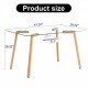 Glass dining table modern minimalist rectangle, 4-6, 0.31 