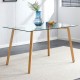 Glass dining table modern minimalist rectangle, 4-6, 0.31 