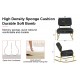 PU material cushioned rocking chair, unique rocking chair, cushioned seat, black backrest rocking chair, and gold metal legs. Comfortable side chairs in the living room, bedroom, and office